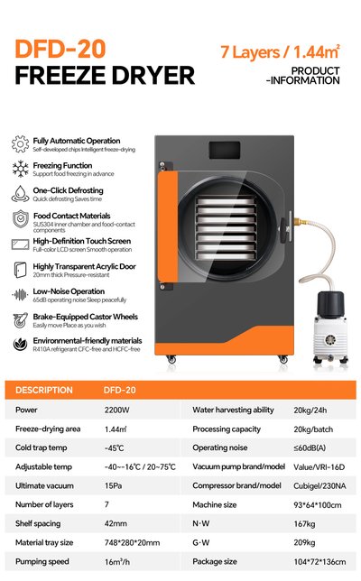Dalle DFD-20 Commercial Freeze Dryer