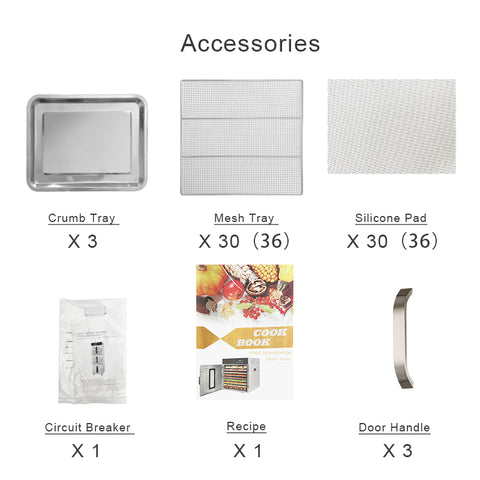 30/36 Layers Commercial Food Dehydrator -49.03/58.84 sq.ft Drying Area  | Three Independent Drying Rooms | Digital Adjustable Timer